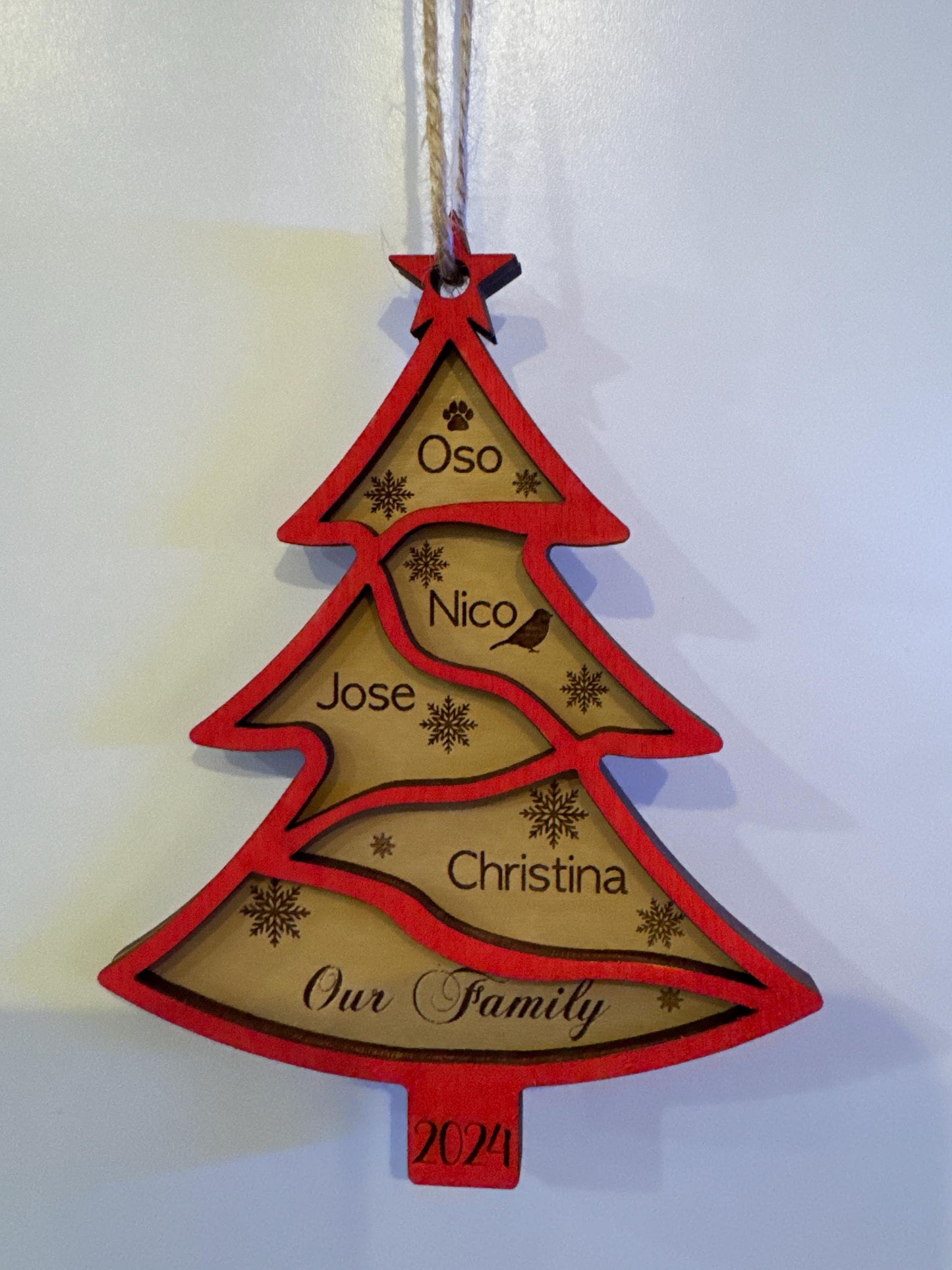 Christmas Tree Name Ornaments 2024