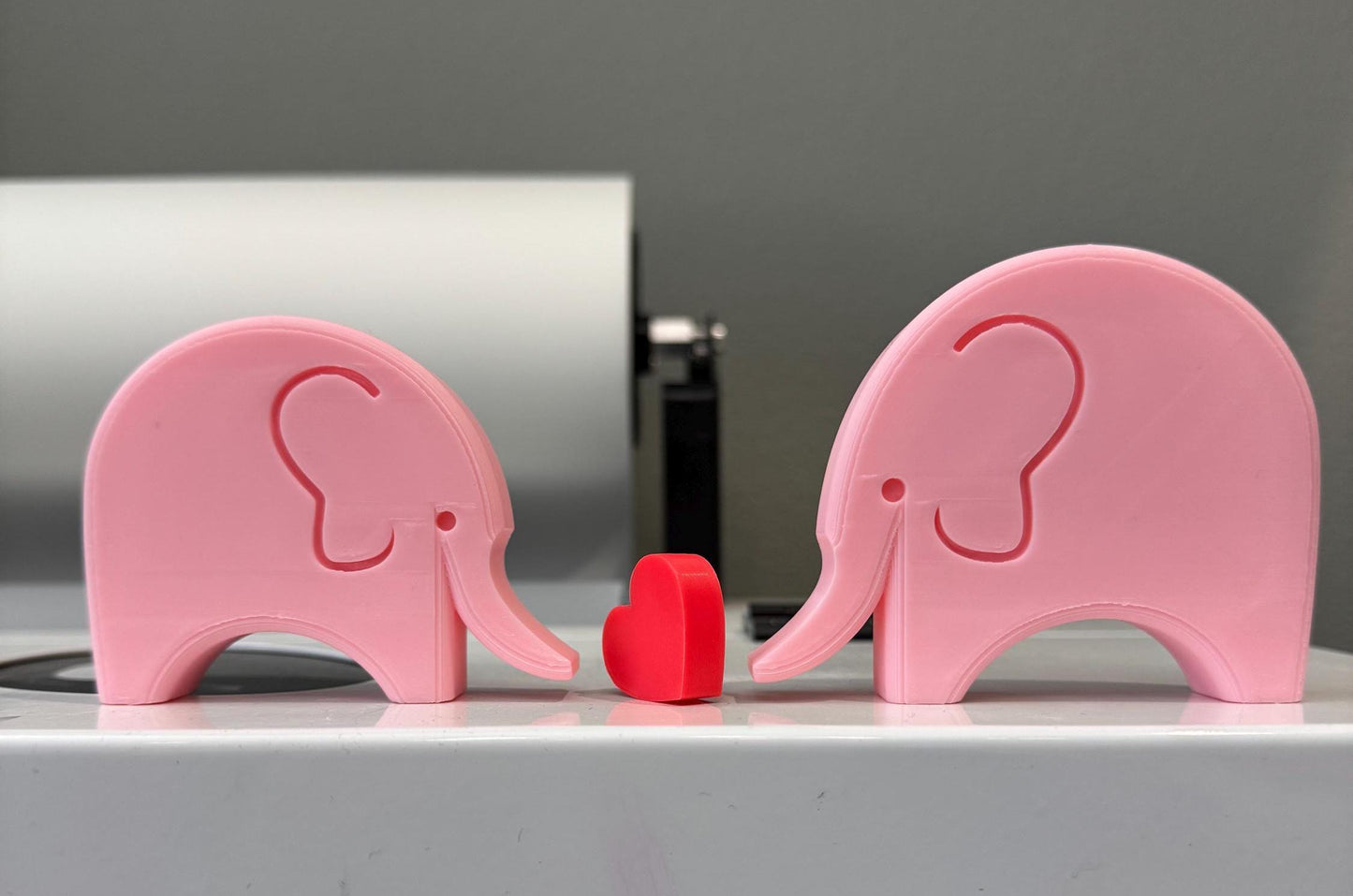 Valentine's Heart Elephant Puzzle Piece - 3D Printed