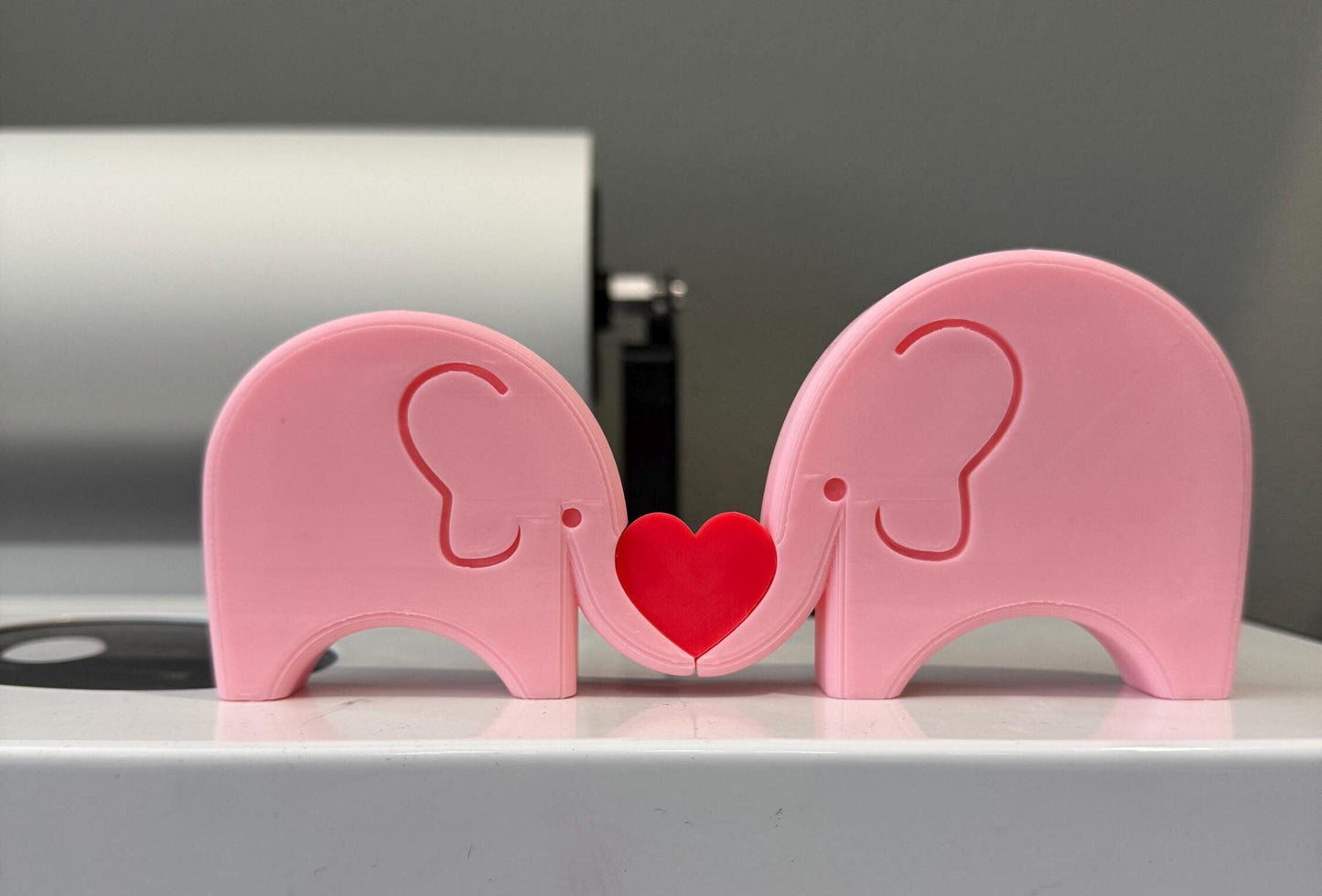 Valentine's Heart Elephant Puzzle Piece - 3D Printed