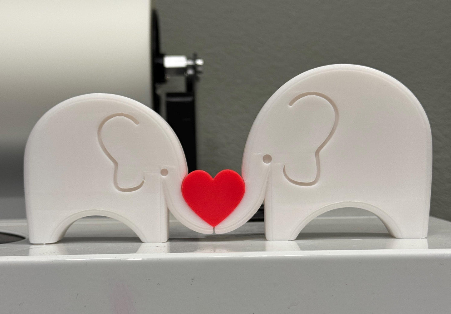 Valentine's Heart Elephant Puzzle Piece - 3D Printed