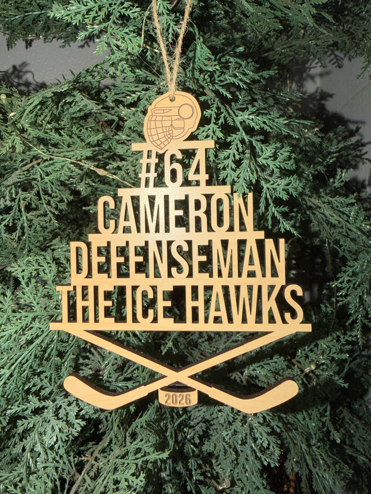 Personalized Sports Ornament | Custom Athlete Christmas Ornament | Basketball Football Baseball Hockey Soccer Volleyball Swim Gift