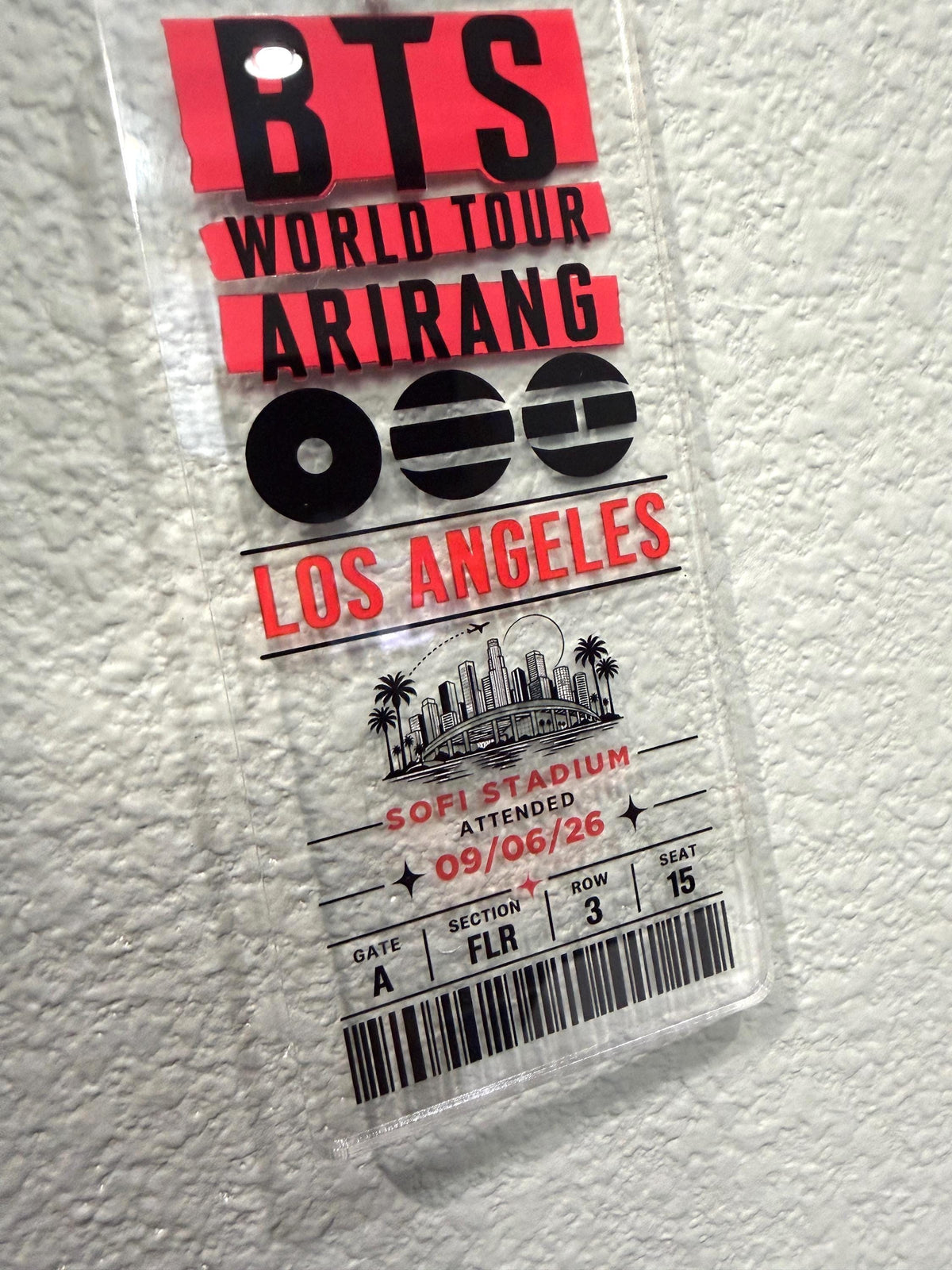 BTS 2026 North America Arirang World Tour Ornament, Personalized Concert Ticket, Clear Acrylic Ornament, Custom City & Concert Date, ARMY