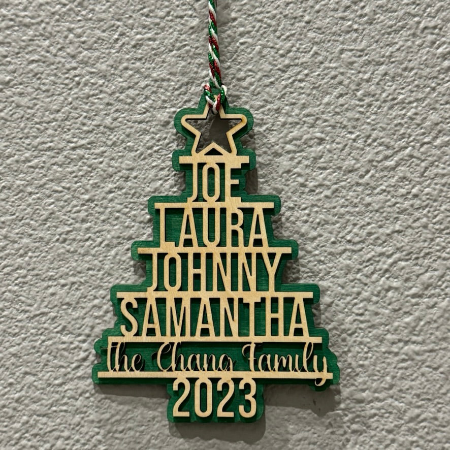 Unique Personalized Family Wood Ornaments