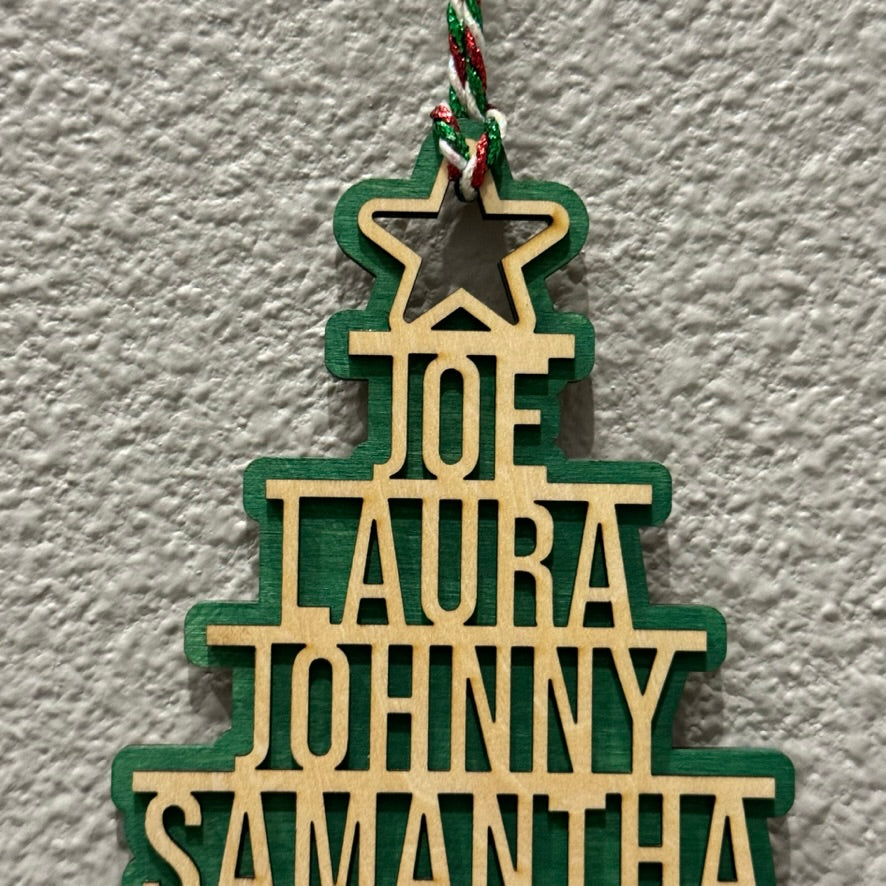 Christmas Tree Family Ornament 2024 with family name