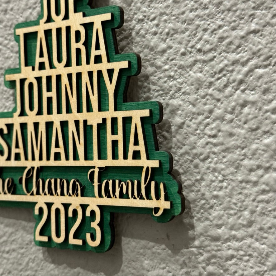 Christmas Tree Family Ornament 2024 with family name