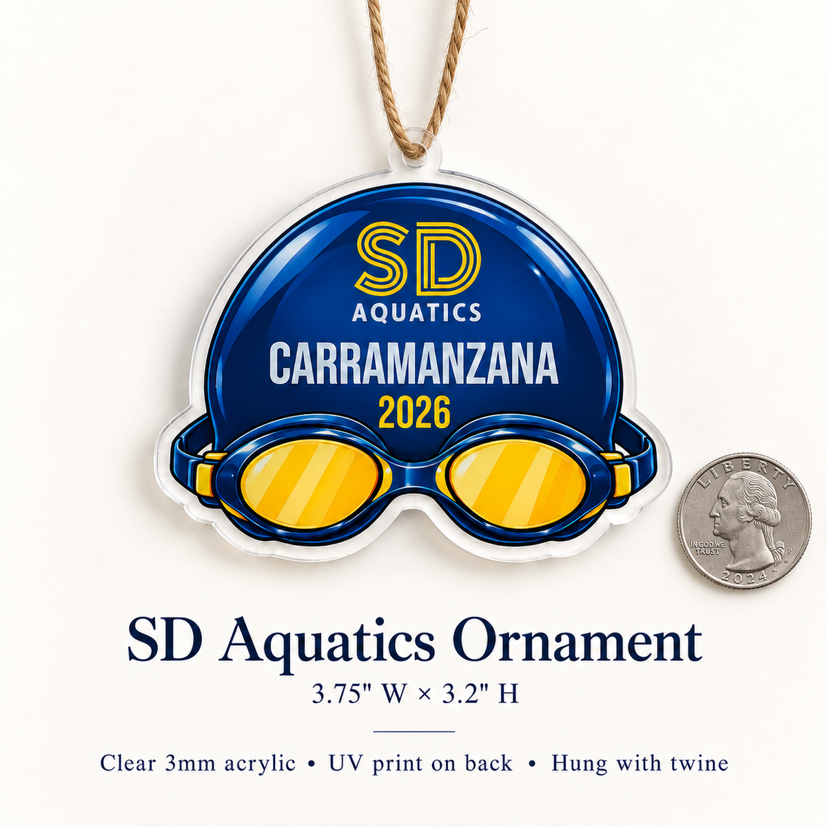 San Dimas Aquatics 2026 Swim Ornament