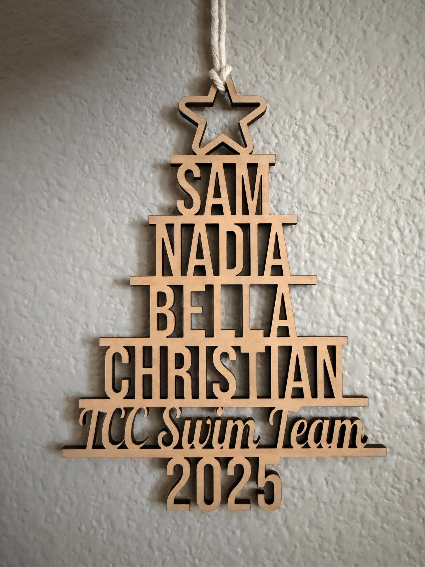 Christmas Tree Family Ornament 2025 with family name