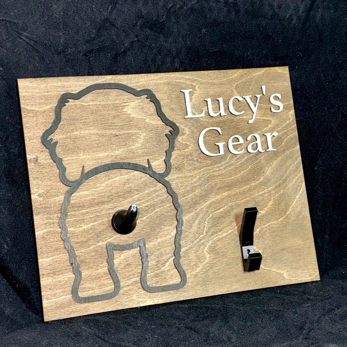 Dog Butt Gear Holder Wood Sign