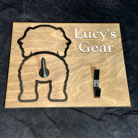 Dog Butt Gear Holder Wood Sign