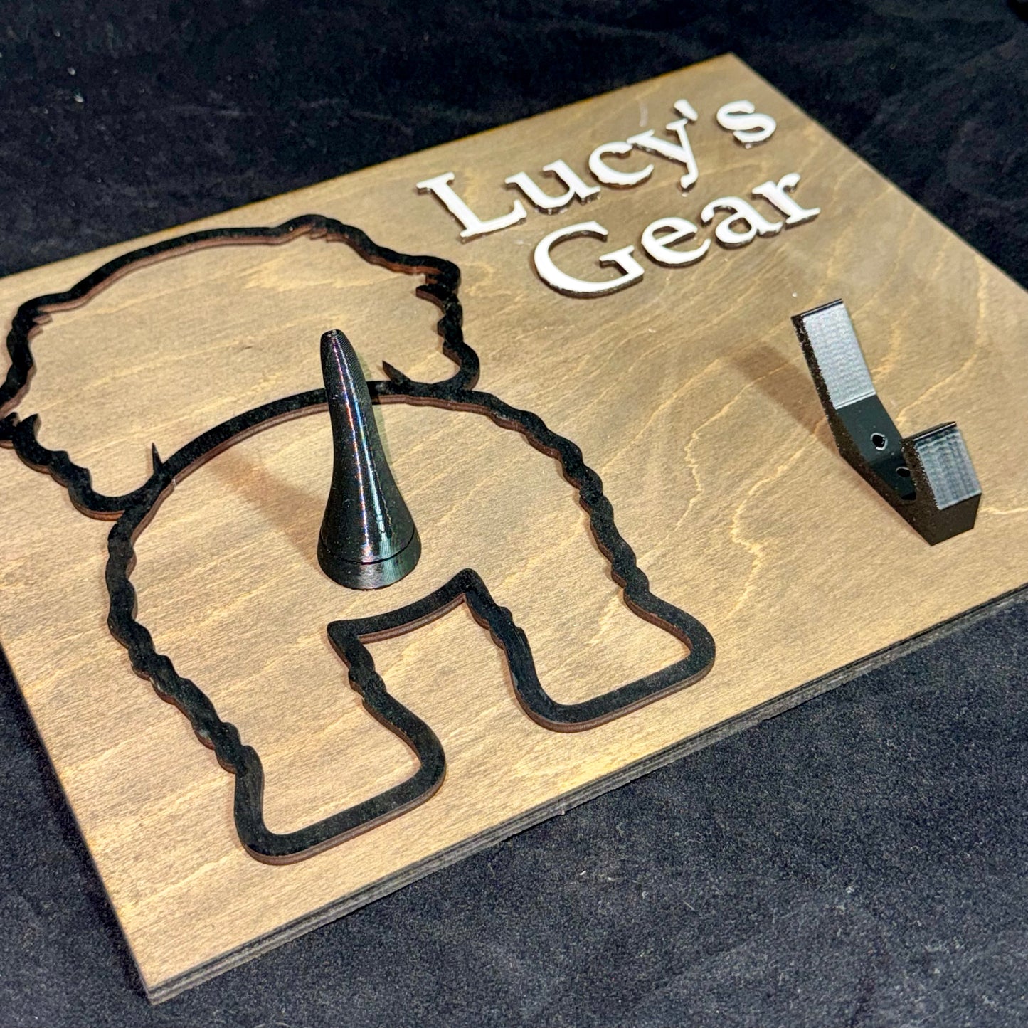 Dog Butt Gear Holder Wood Sign