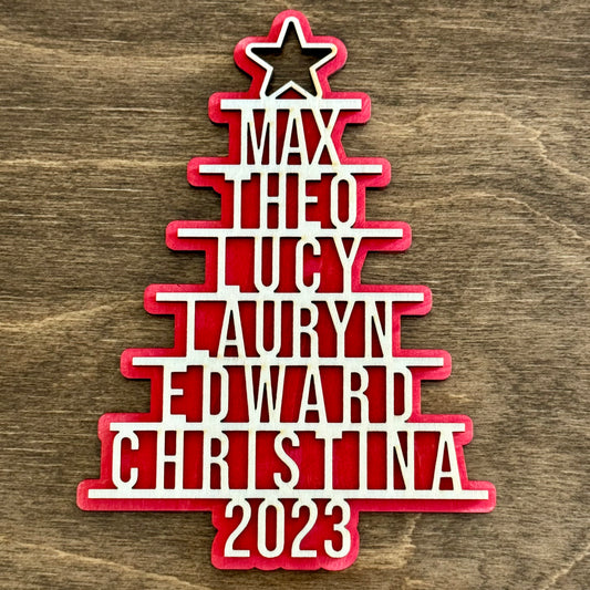 Christmas Tree Family Ornaments 2024