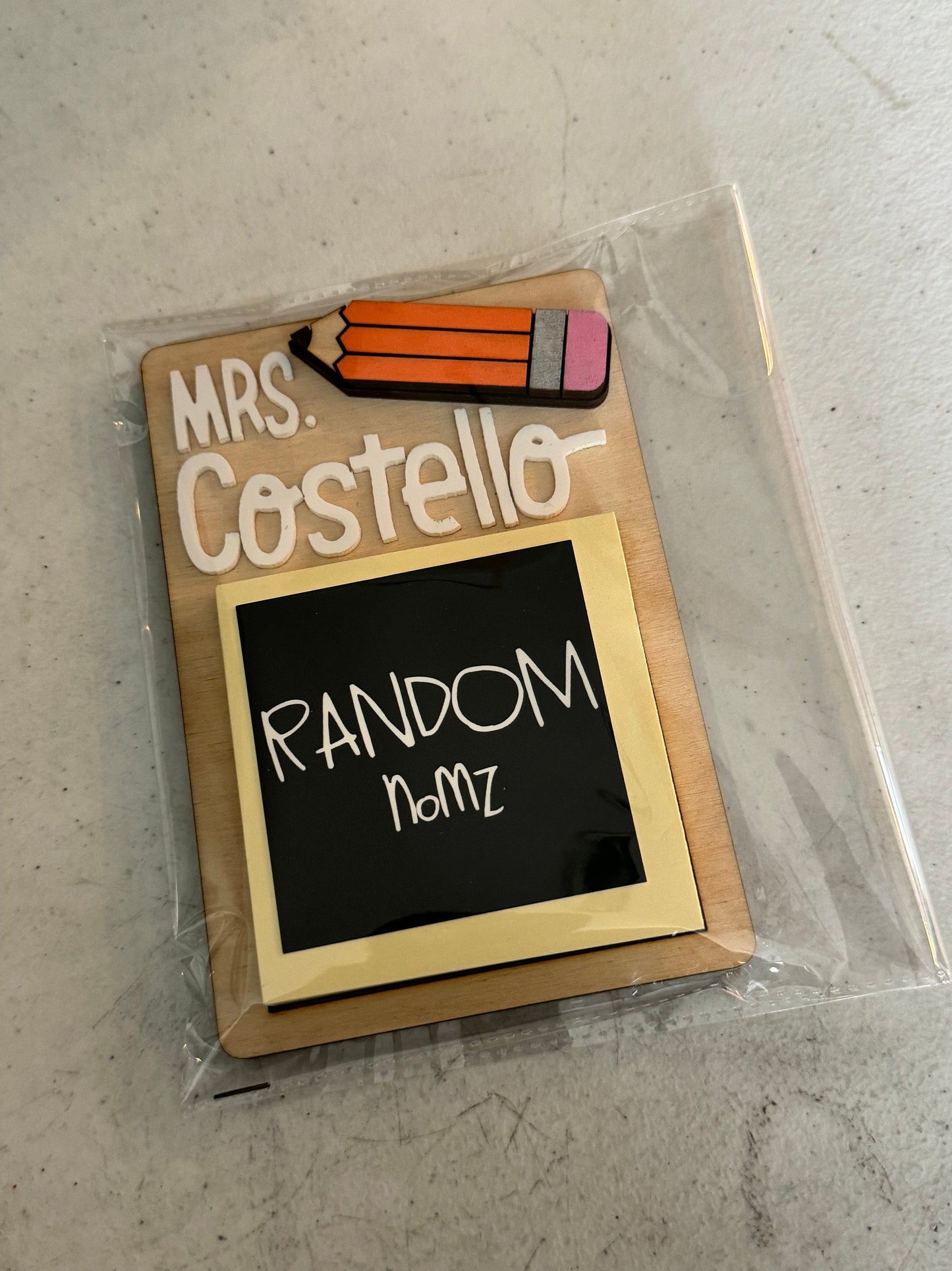 Teacher Appreciation Post It Note Holder - Wood and Acrylic Engraved