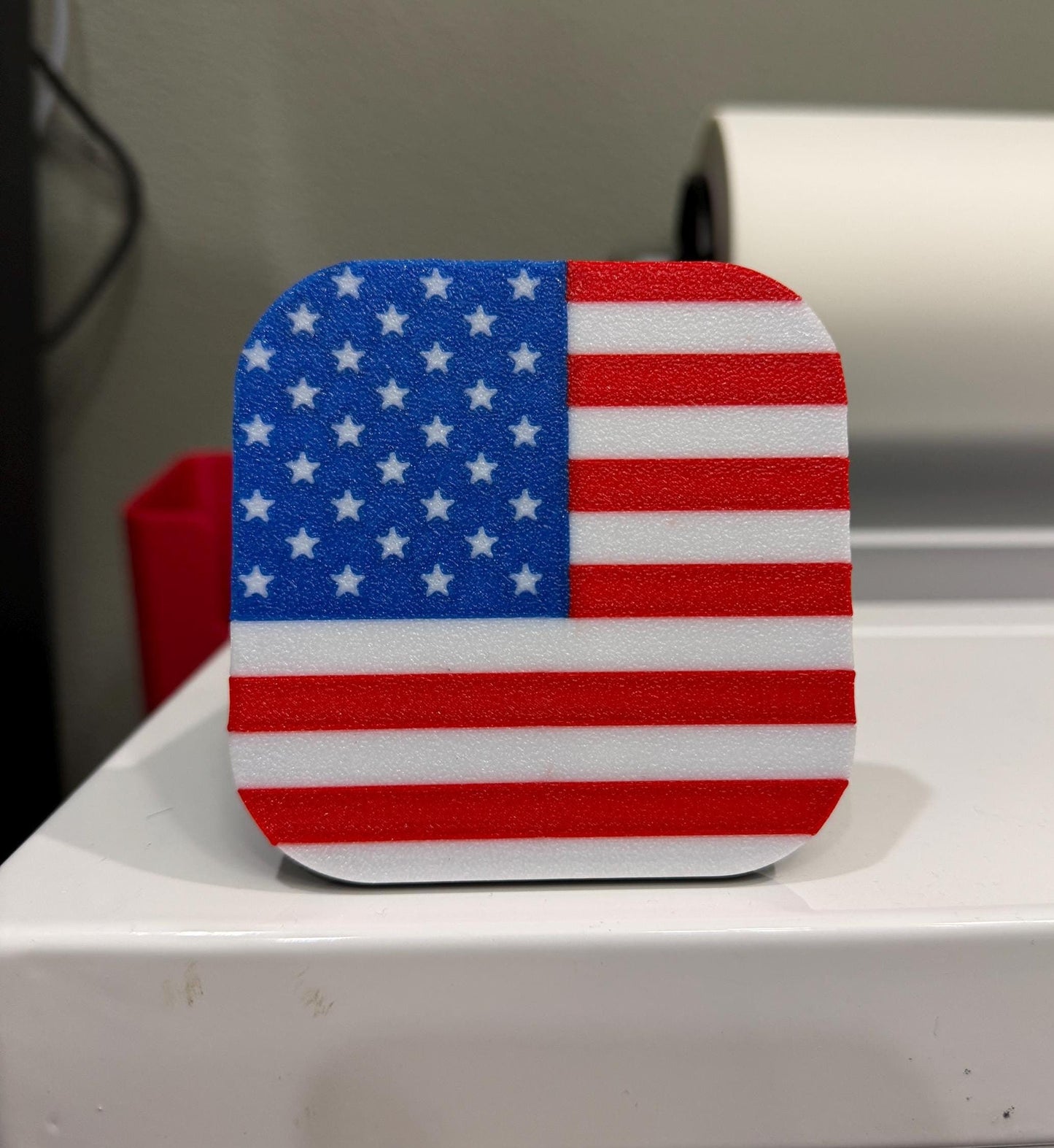 United States Flag Tow Hitch Cover / Blue Line - 2" Hitch