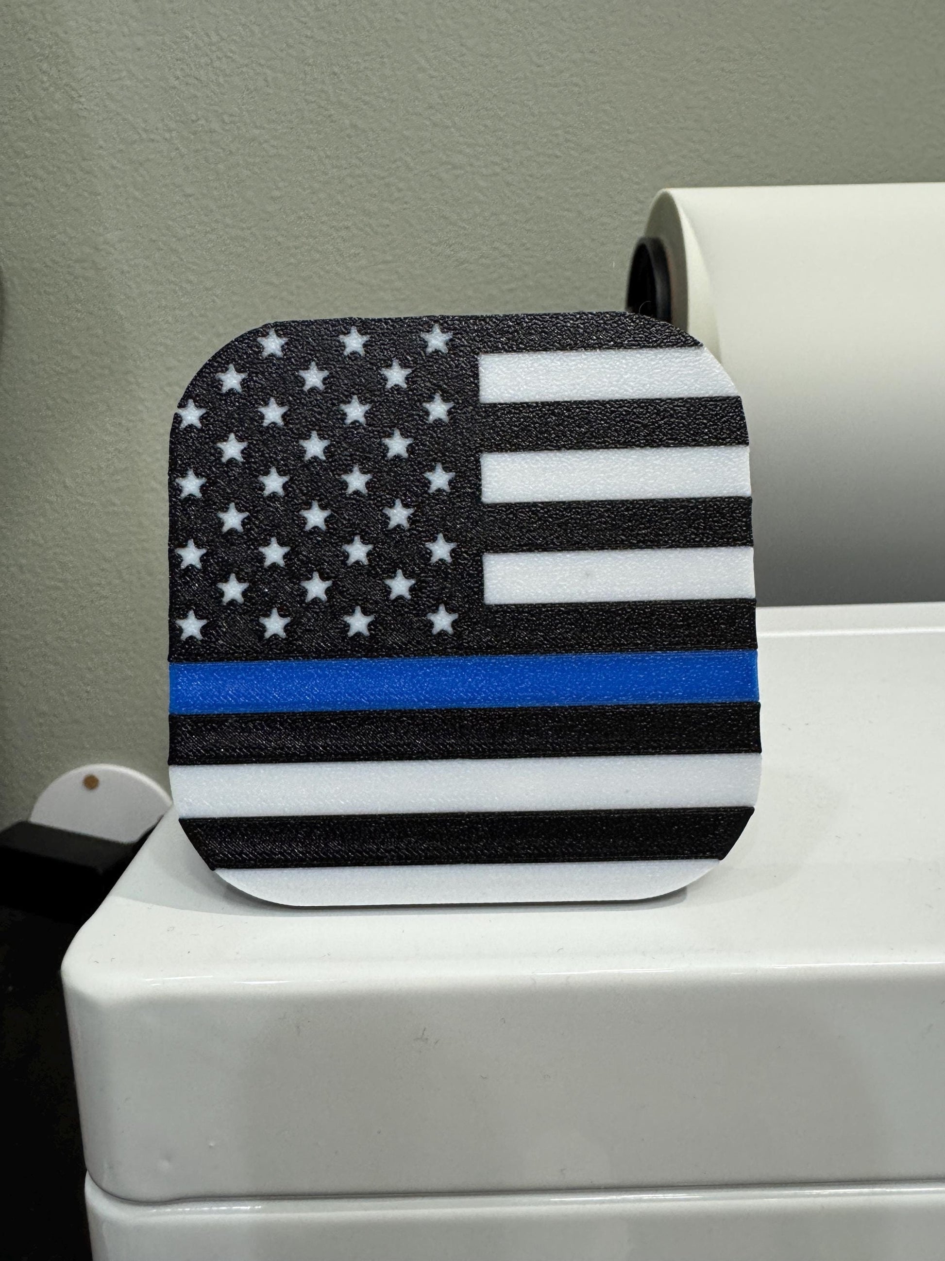 United States Flag Tow Hitch Cover / Blue Line - 2" Hitch
