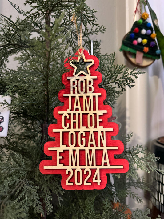 Christmas Tree Family Ornaments 2024