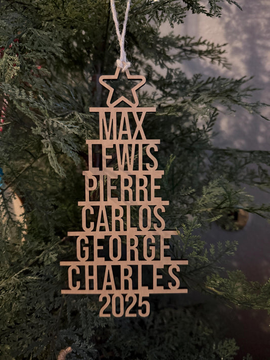 Christmas Tree Family Ornaments 2025