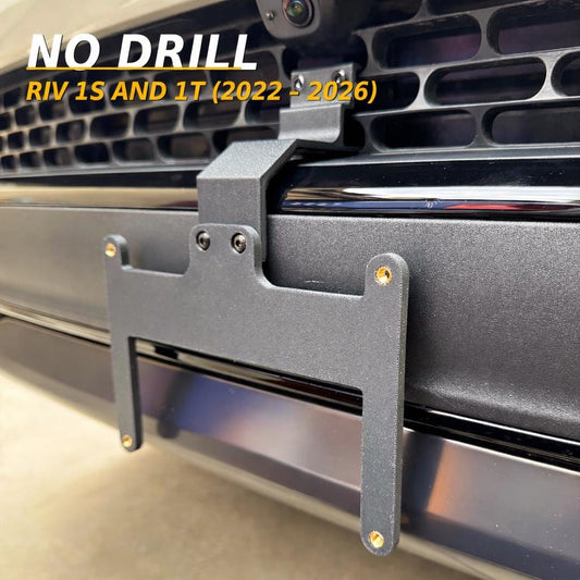 Riv Front License Plate Bracket (2022–2026) — No Drill, Heavy-Duty Mount