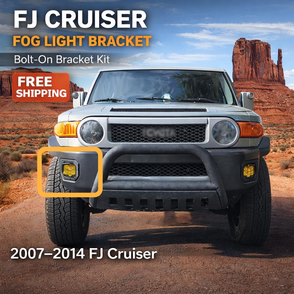 FJ Cruiser Fog Light Mounting Brackets - Bumper Wing Replacement - Off-Road Accessory