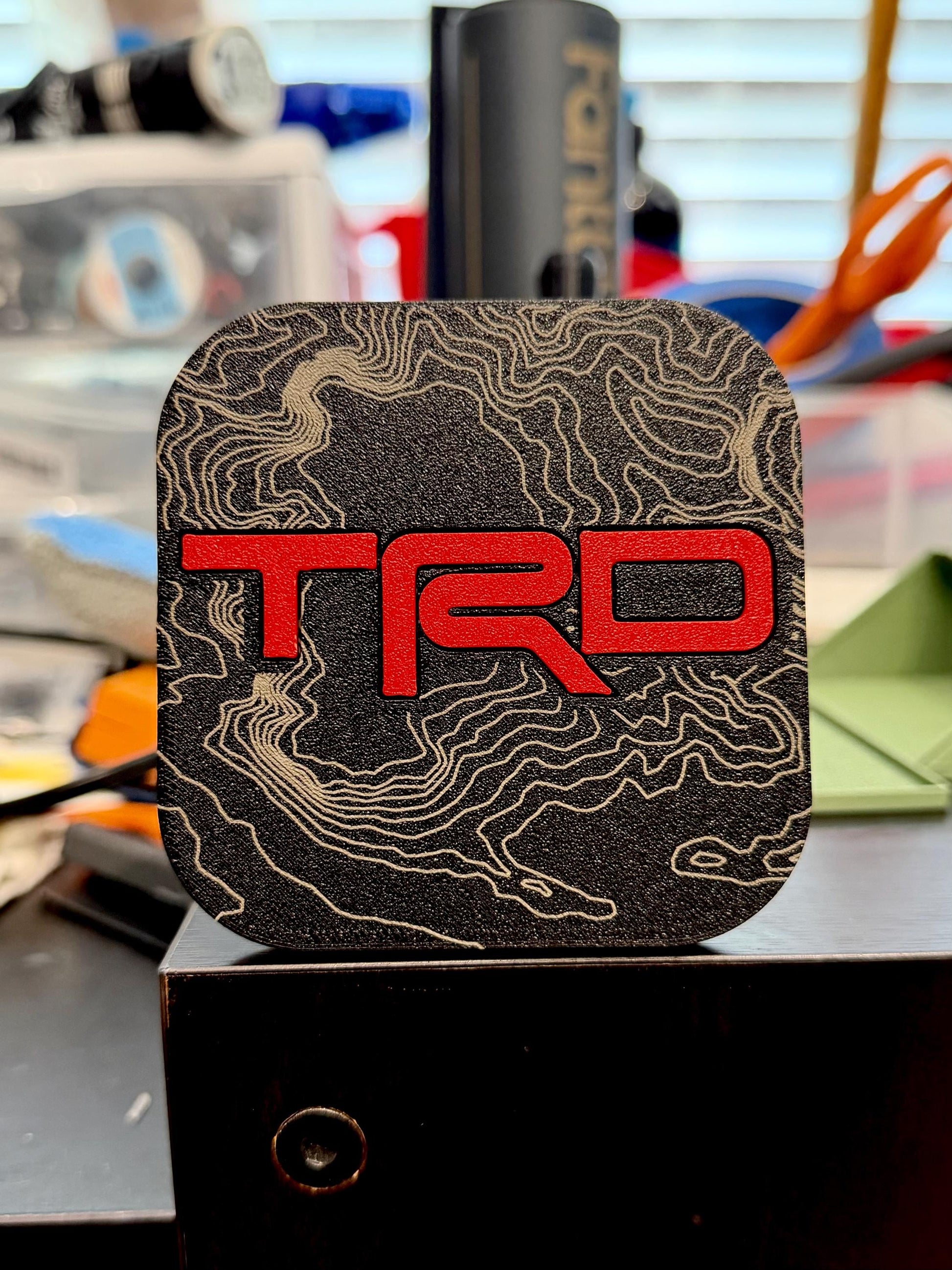 Moab Utah Topography 2 Inch Tow Hitch Cover - FOR - 4Runner - Tundra - Sequoia - Tacoma - FJ