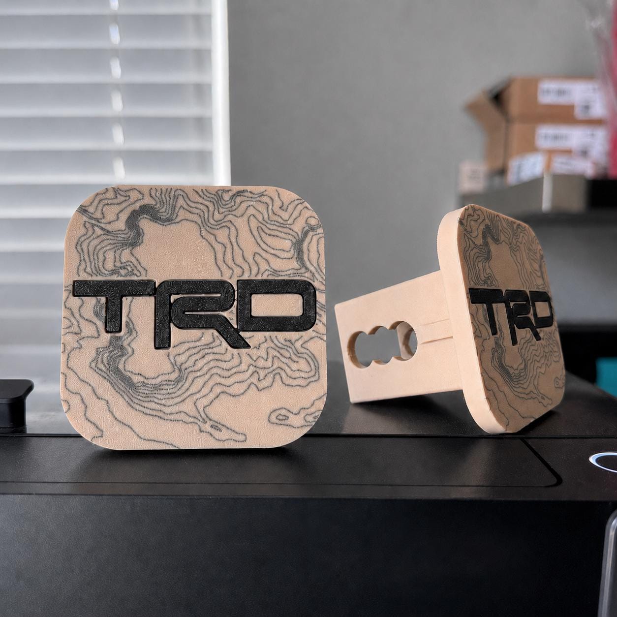 Moab Utah Topography 2 Inch Tow Hitch Cover - FOR - 4Runner - Tundra - Sequoia - Tacoma - FJ