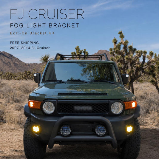 FJ Cruiser Fog Light Mounting Brackets - Bumper Wing Replacement - Off-Road Accessory