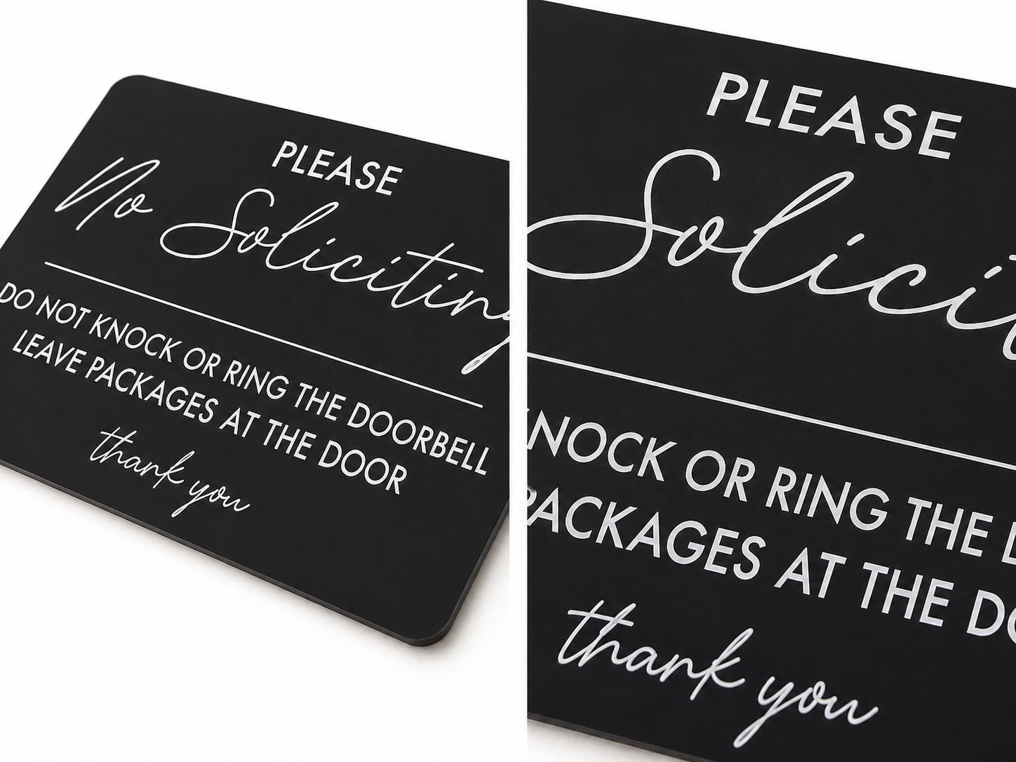 Modern No Soliciting Door Sign
