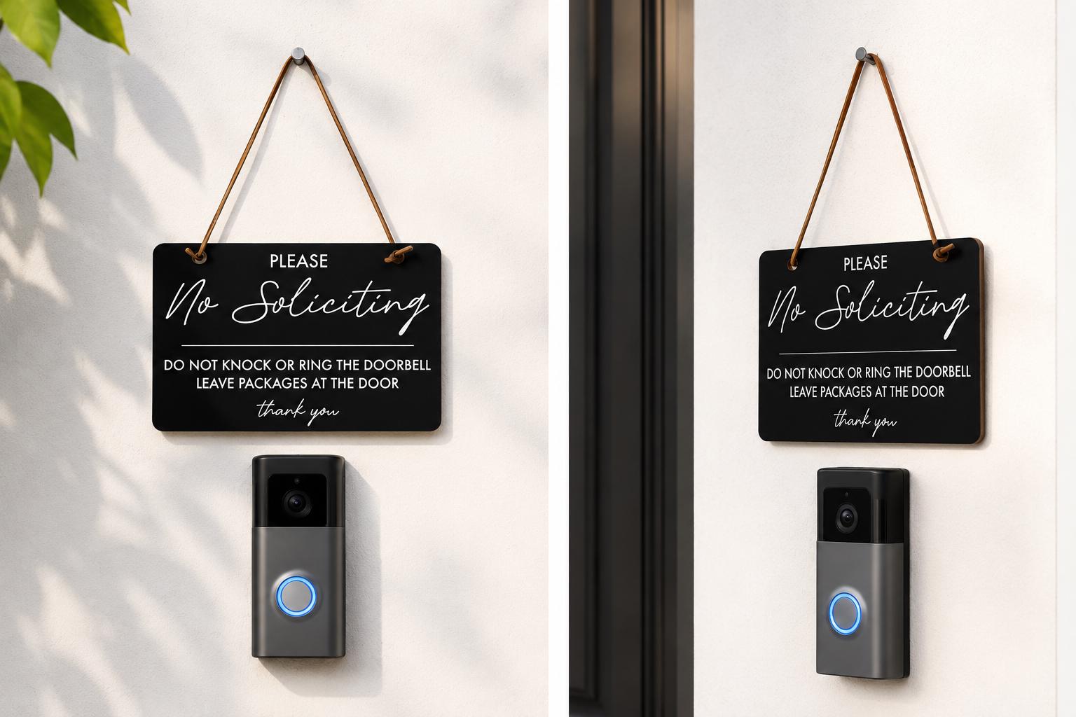 Modern No Soliciting Door Sign
