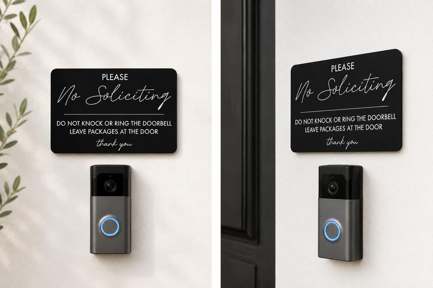 Modern No Soliciting Door Sign