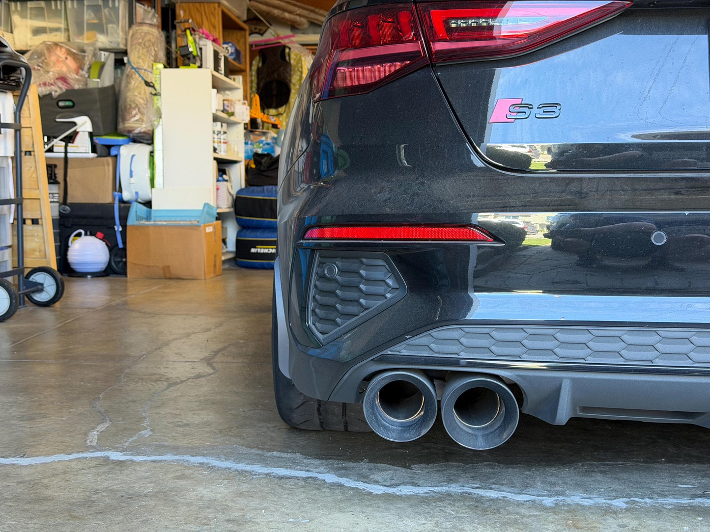 Black ASA-GF Rear Arch Splash Guards Compatible with Audi RS3 8Y, 2022–2026