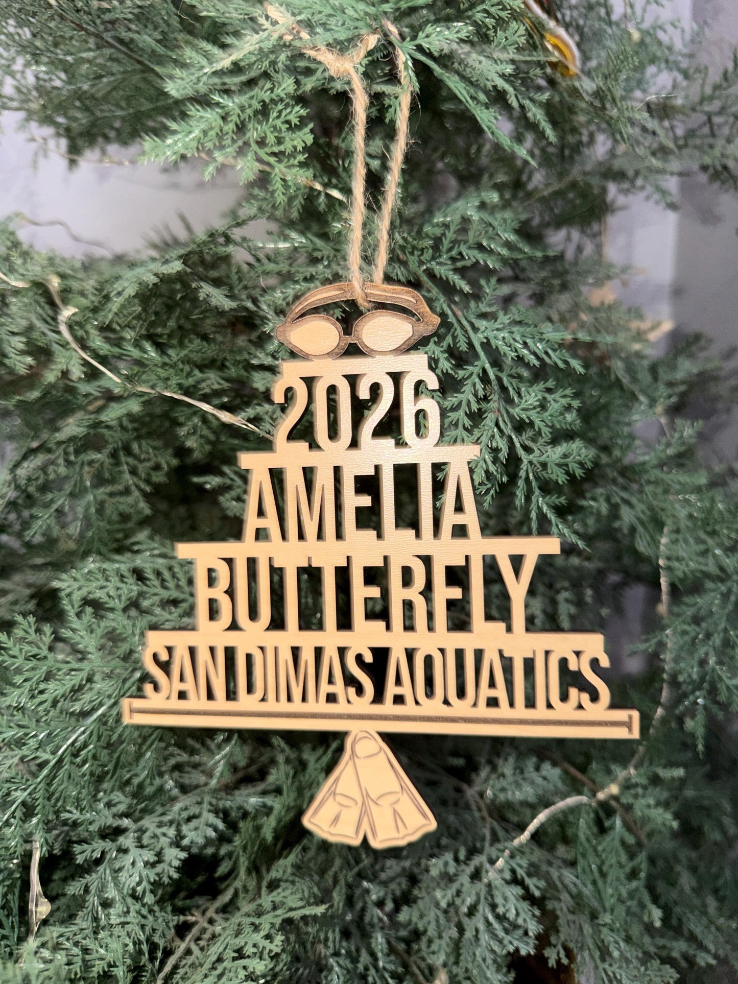 Personalized Sports Ornament | Custom Athlete Christmas Ornament | Basketball Football Baseball Hockey Soccer Volleyball Swim Gift