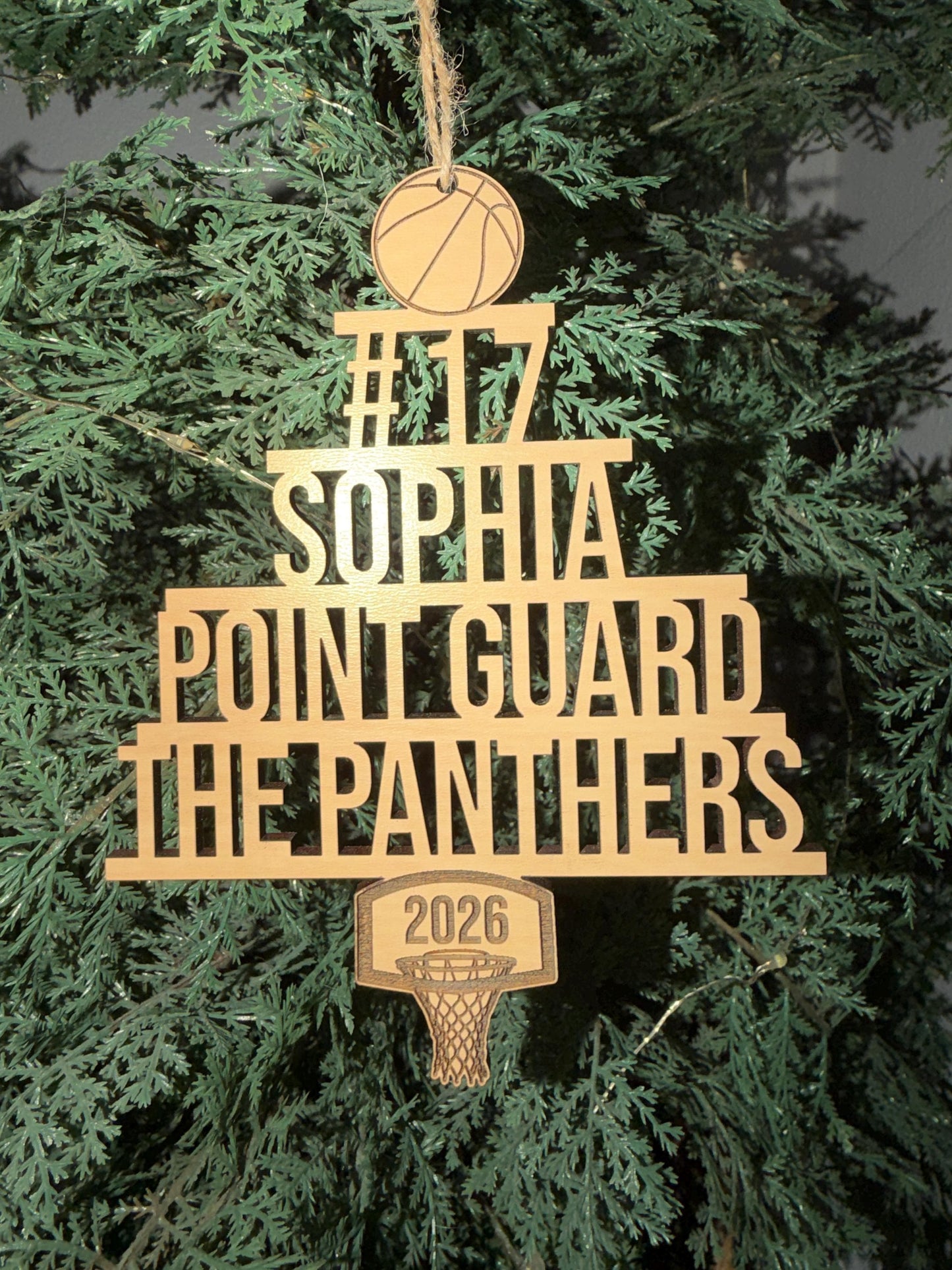 Personalized Sports Ornament | Custom Athlete Christmas Ornament | Basketball Football Baseball Hockey Soccer Volleyball Swim Gift