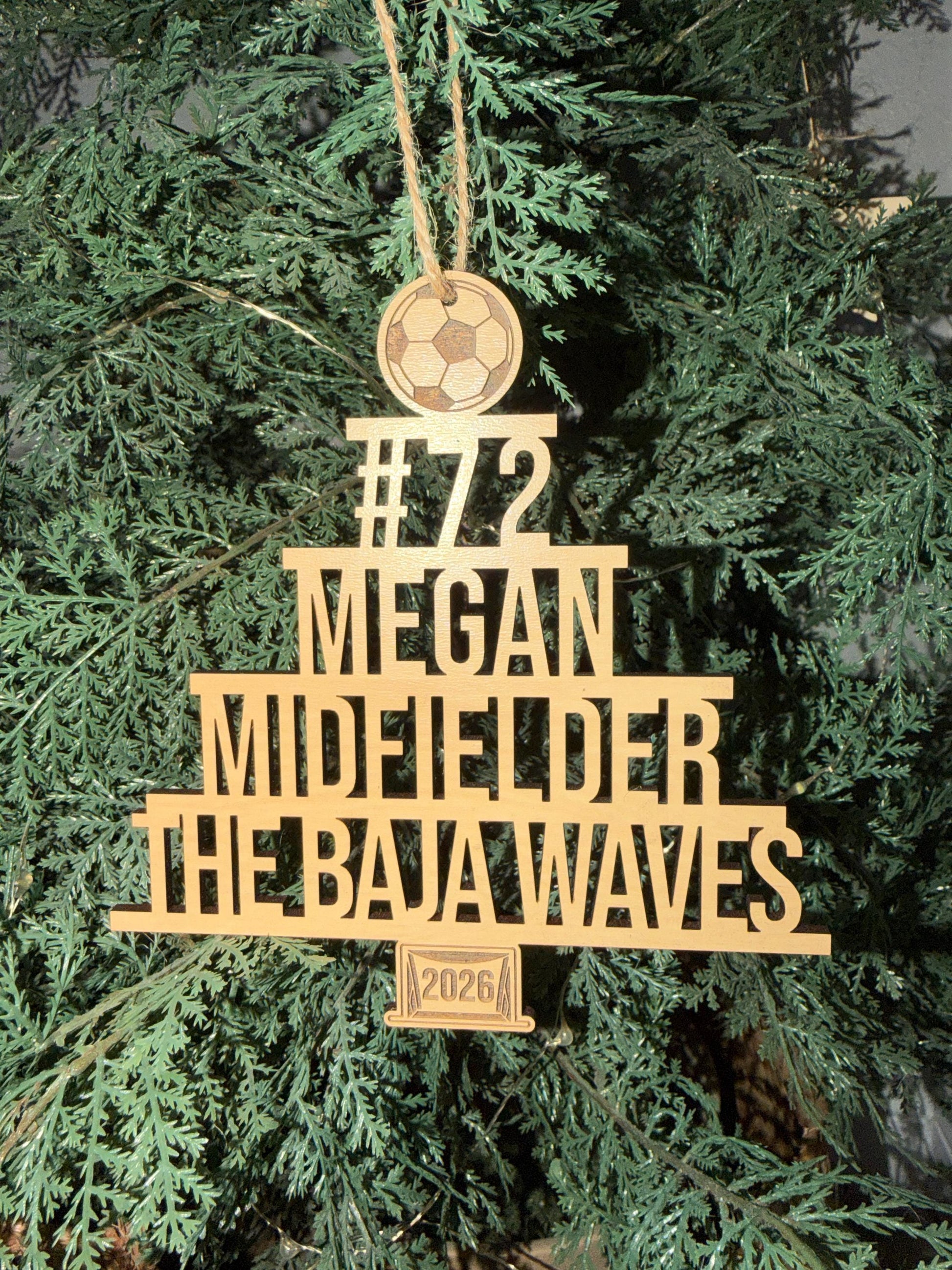 Personalized Sports Ornament | Custom Athlete Christmas Ornament | Basketball Football Baseball Hockey Soccer Volleyball Swim Gift