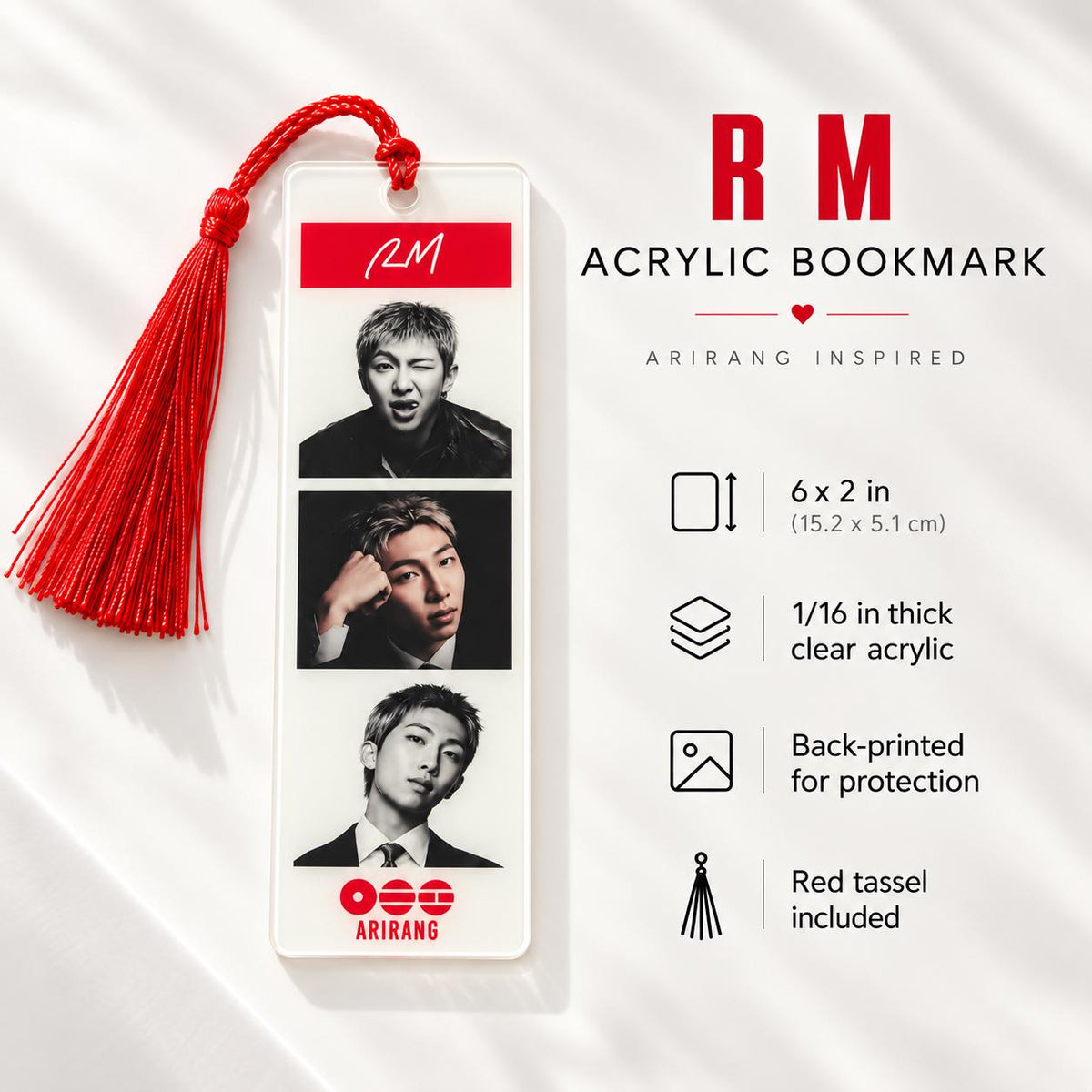 BTS Arirang Inspired Acrylic Bookmark – Member Bookmark