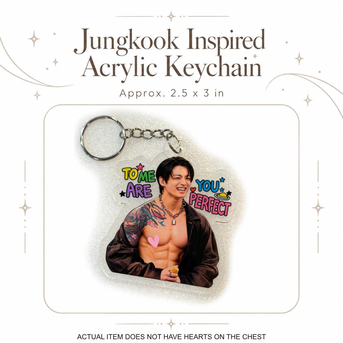 Jungkook Inspired Acrylic Keychain, LA Day 4 Concert Inspired, BTS Army Keychain, To Me You Are Perfect, JK Bag Charm, Kpop Gift