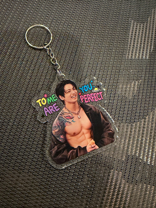 Jungkook Inspired Acrylic Keychain, LA Day 4 Concert Inspired, BTS Army Keychain, To Me You Are Perfect, JK Bag Charm, Kpop Gift