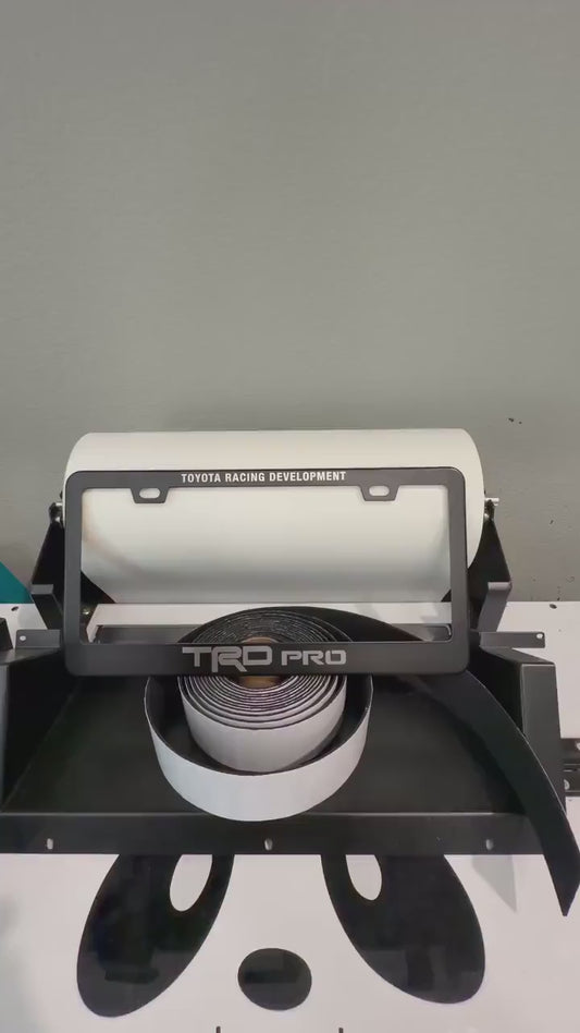 Aluminum Etched License Plate Frame - PRO - 4Runner - Tundra  - Sequoia - Tacoma (Does NOT fit 2024+ Tacoma) - FJ